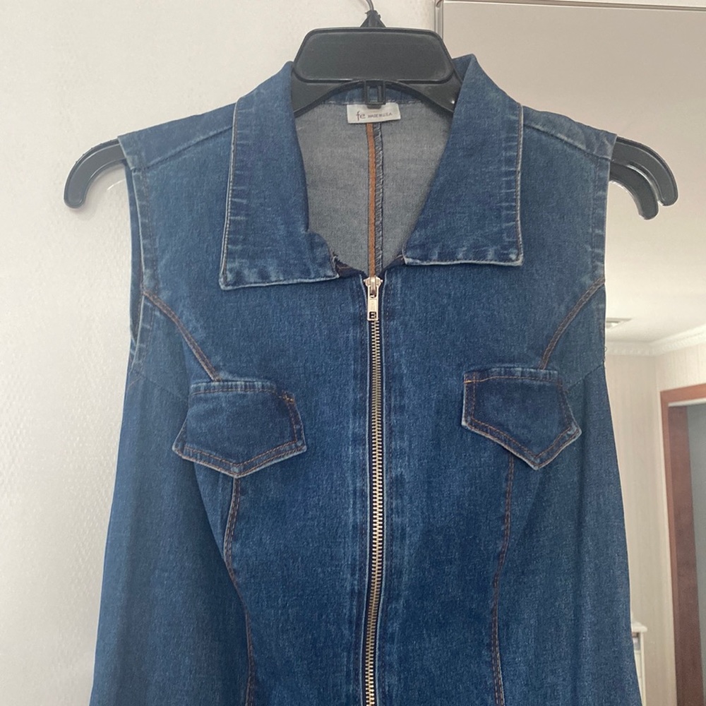 Long Maxi Denim Sleeveless Dress